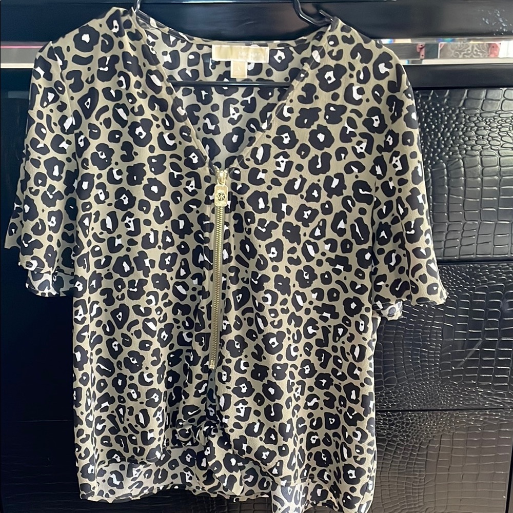 Michael Kors Leopard Print Blouse